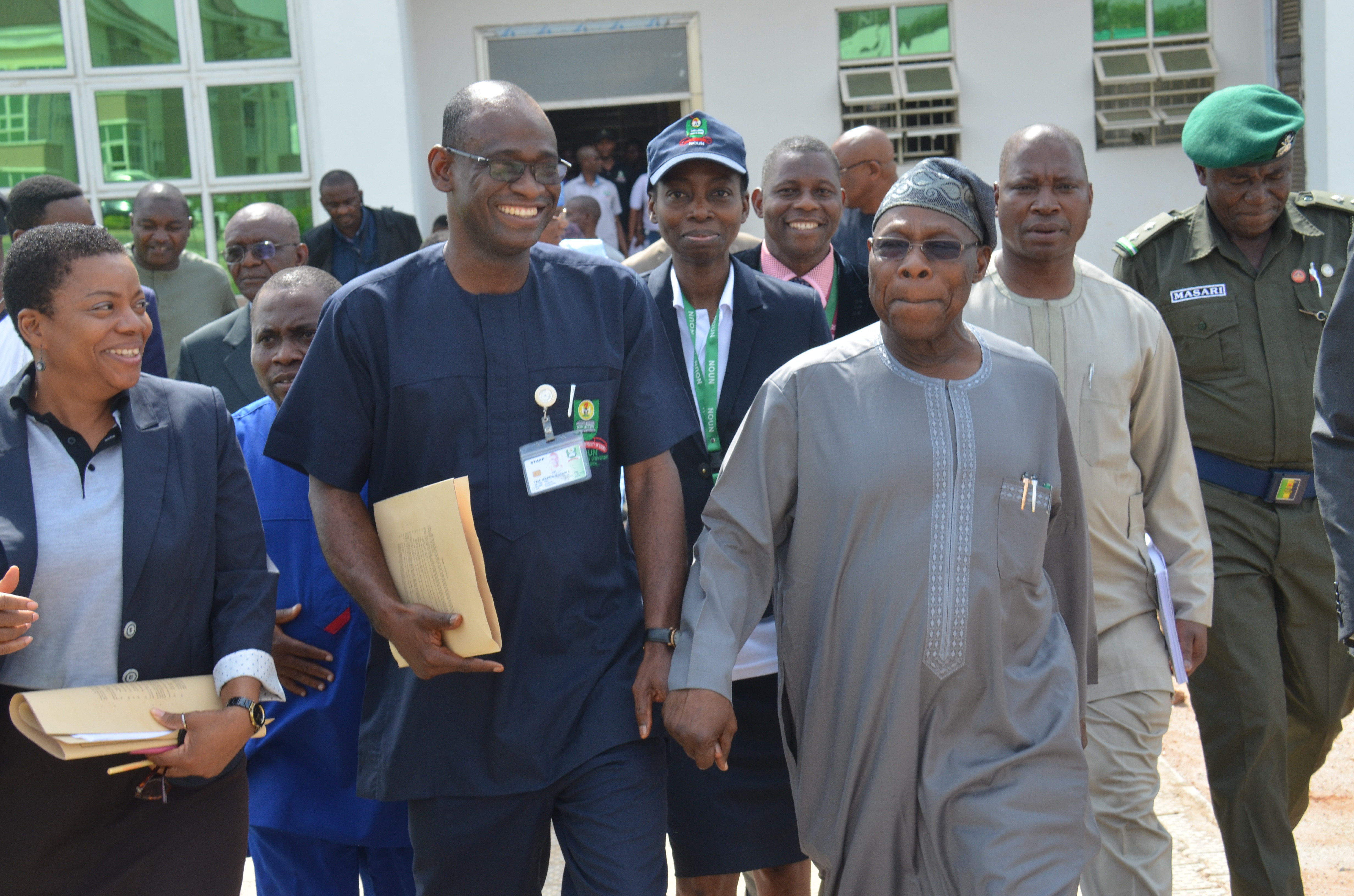 Prof. Godwin Akper with President Olusegun Obasanjo During His PhD Thesis Defence
